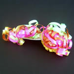 5" curly bow on hang tab-24bows/case, NEON