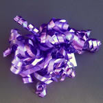 5" curly bow on hang tab-24bows/case, PURPLE