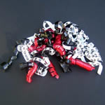 5" curly bow on hang tab-24bows/case, PAWPRINT
