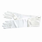 GLOVE-14" adult satin wedding glove-8BL, IVORY
