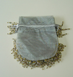 4-1/2x5-1/4" BEADED organza bag-24/pk, LT SILVER