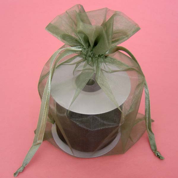 12x14" organza bag-10/pk, MOSS GREEN