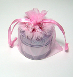 5x6-1/2" FEATHER organza bag-10/pk, PINK