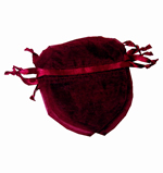 4x3-1/2" HEART SHAPED organza bag-30/pk, WINE