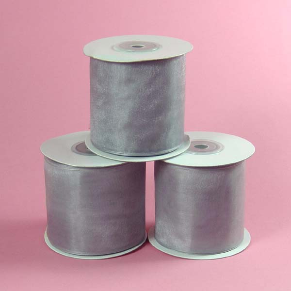 7/8" organza ribbon-25yds/roll, SILVER