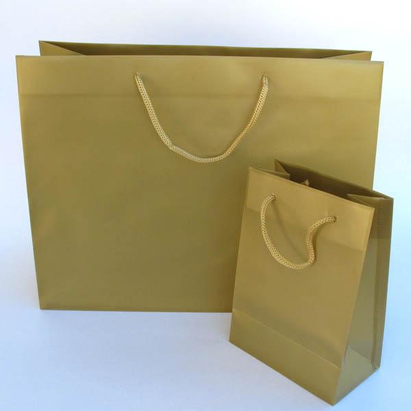 frosty euro tote w/rope handle 4-3/4"X2-3/4"X6-3/4" (size B)-25/pk, GOLD