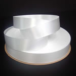 1-1/4" poly satin-finish ribbon-250yds/roll, WHITE