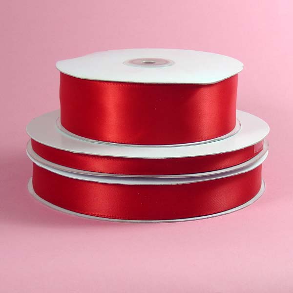 1/8" DOUBLE FACED satin ribbon-100yds/roll, RED
