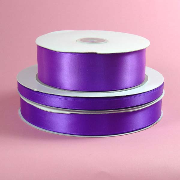 1/4" DOUBLE FACED satin ribbon-100yds/roll, PURPLE