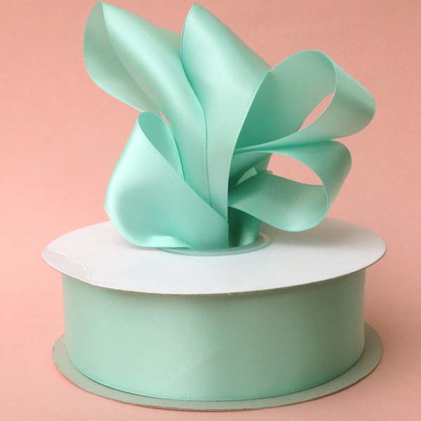 7/8" DOUBLE FACED satin ribbon-100yds/roll, AQUA