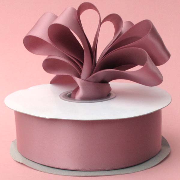5/8" DOUBLE FACED satin ribbon-100yds/roll, ROSY MAUVE