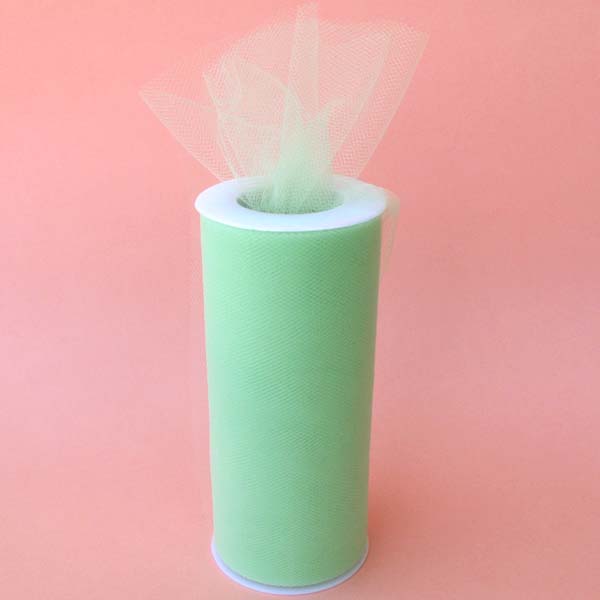 6" tulle fabric-25yds/spool, MINT