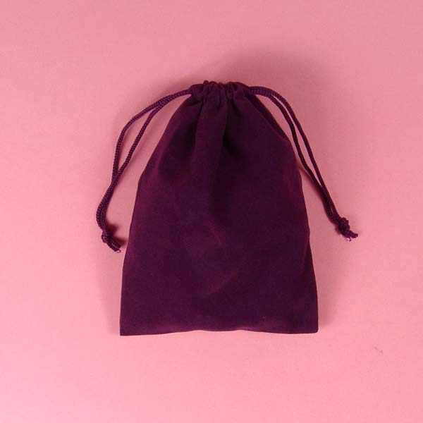 8-1/4x5x8" round bottom velour bag-12/pk, PURPLE