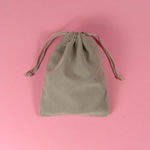 8-1/4x5x8" round bottom velour bag-12/pk, GRAY
