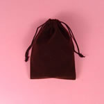 8-1/4x5x8" round bottom velour bag-12/pk, BROWN