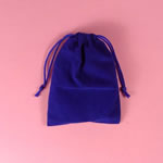 8-1/4x5x8" round bottom velour bag-12/pk, ROYAL